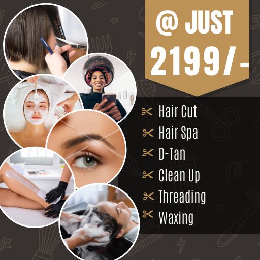 @ 2199/-: Women Hair Cut / Hair Spa / DeTan / Clean up / Threading / Waxing ( Haft Leg And Full Hand